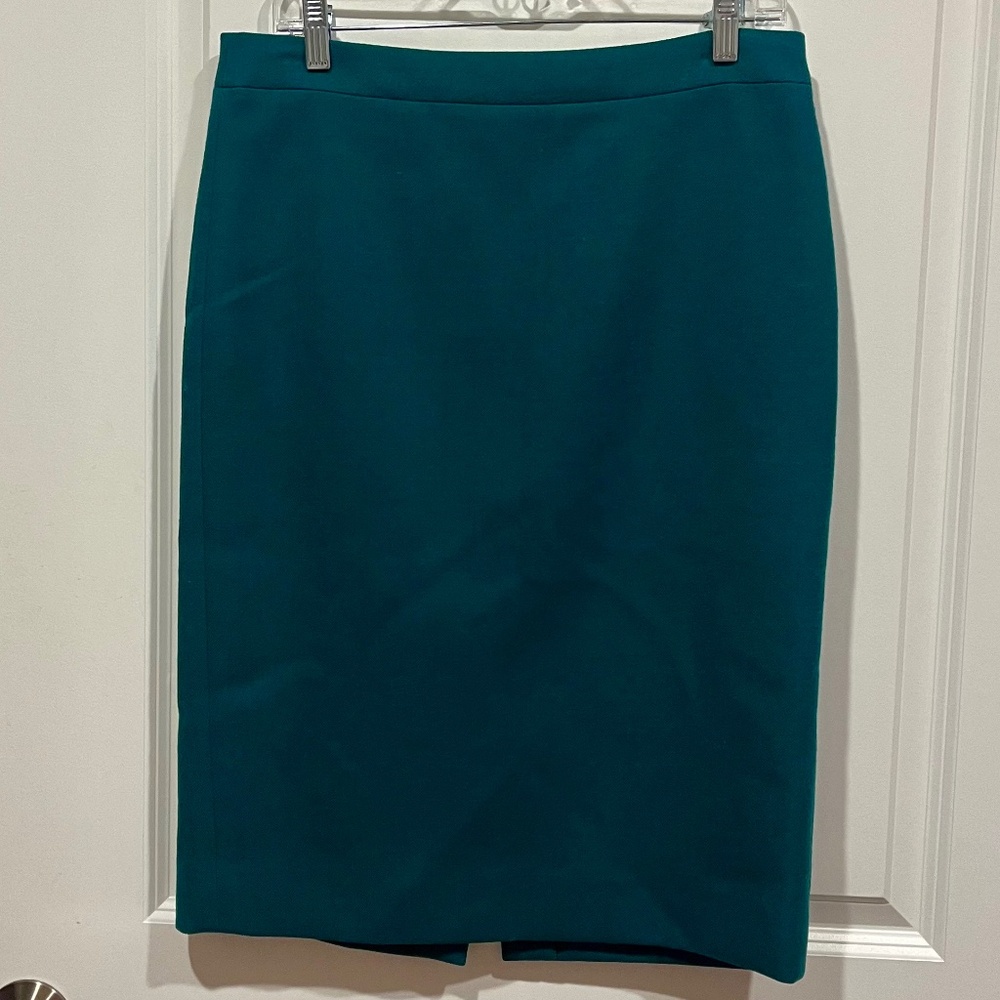 J Crew Turquoise Number 2 Pencil Skirt, 8 TALL